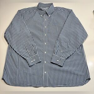 Men’s Southern Tide Button Down Blue Checkered Cotton Shirt Size XXL Classic Fit